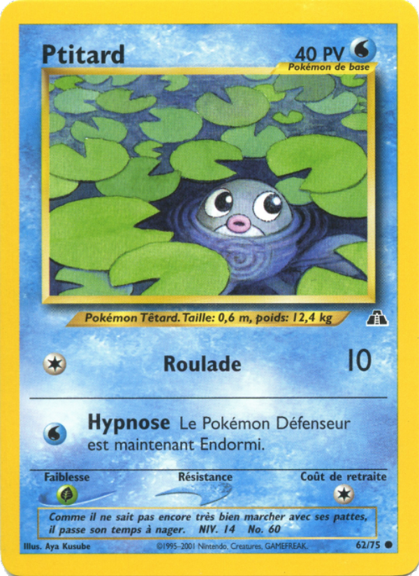 Ptitard 62 — Neo Discovery (French Pokémon TCG card)