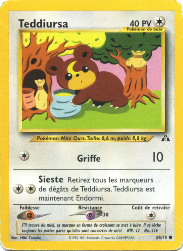 Teddiursa 65 — Neo Discovery (French Pokémon TCG card)