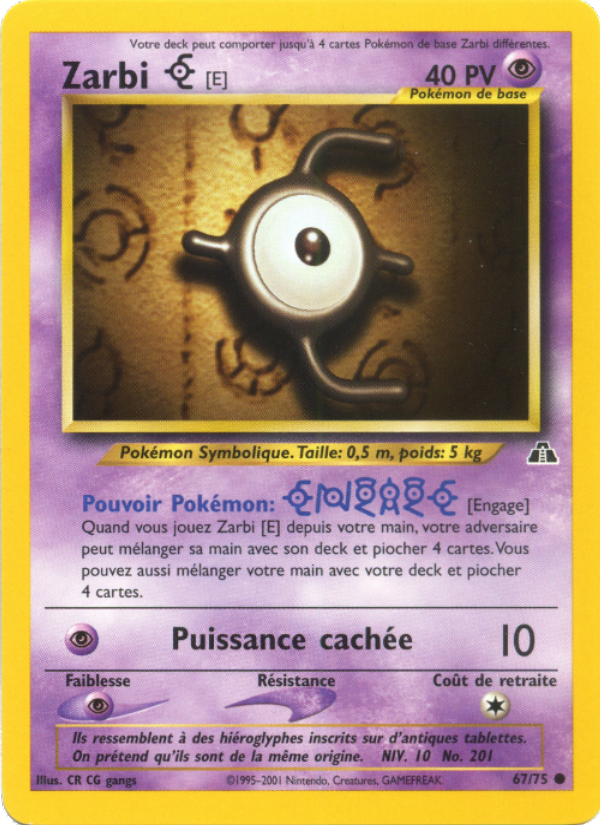 Zarbi E 67 — Neo Discovery (French Pokémon TCG card)