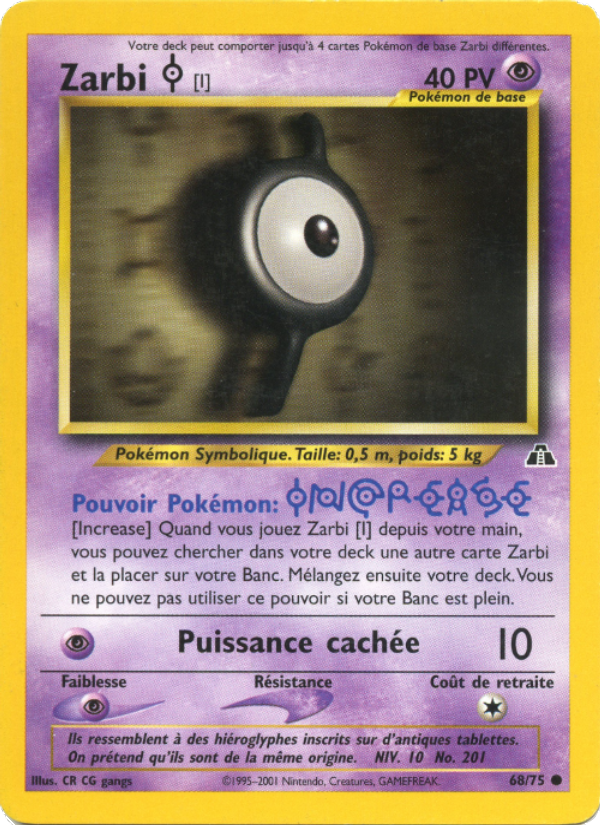 Zarbi I 68 — Neo Discovery (French Pokémon TCG card)