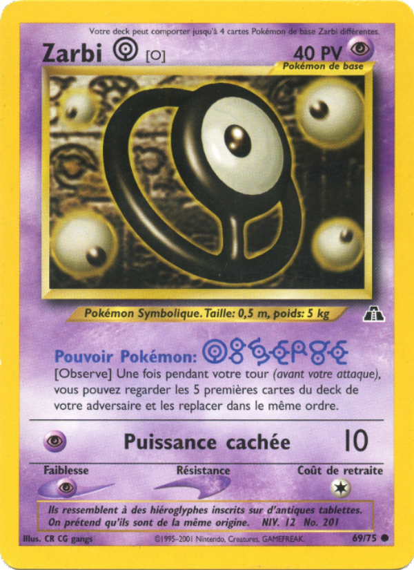 Zarbi O 69 — Neo Discovery (French Pokémon TCG card)