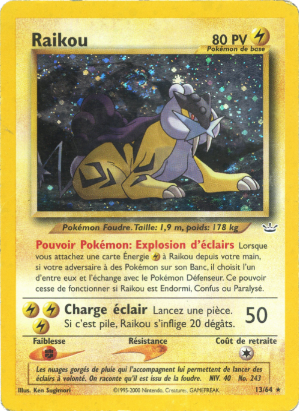 Raikou 13 — Neo Revelation (French Pokémon TCG card)