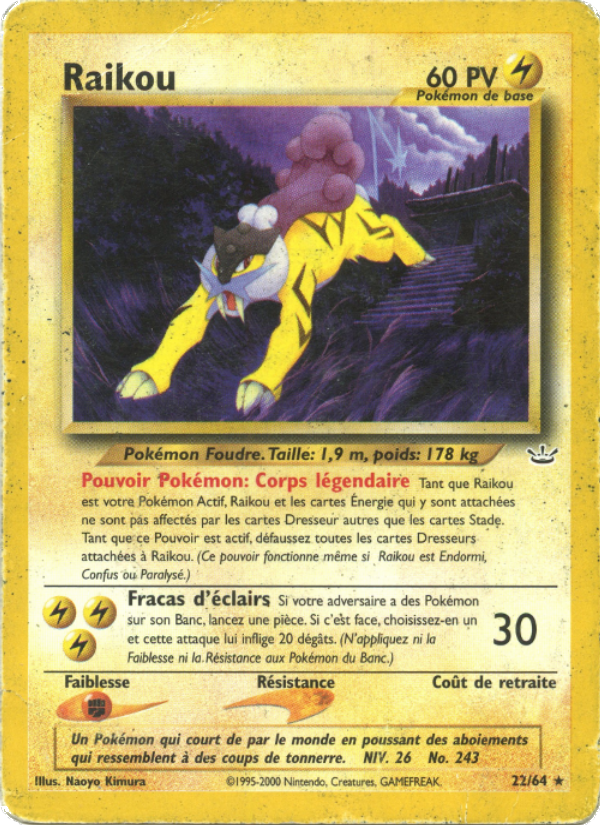 Raikou 22 — Neo Revelation (French Pokémon TCG card)