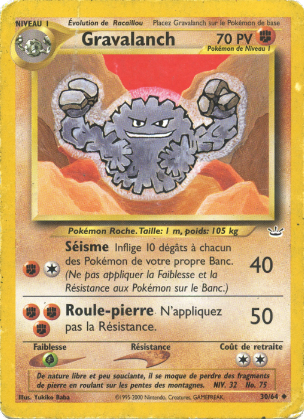 Gravalanch 30 — Neo Revelation (French Pokémon TCG card)