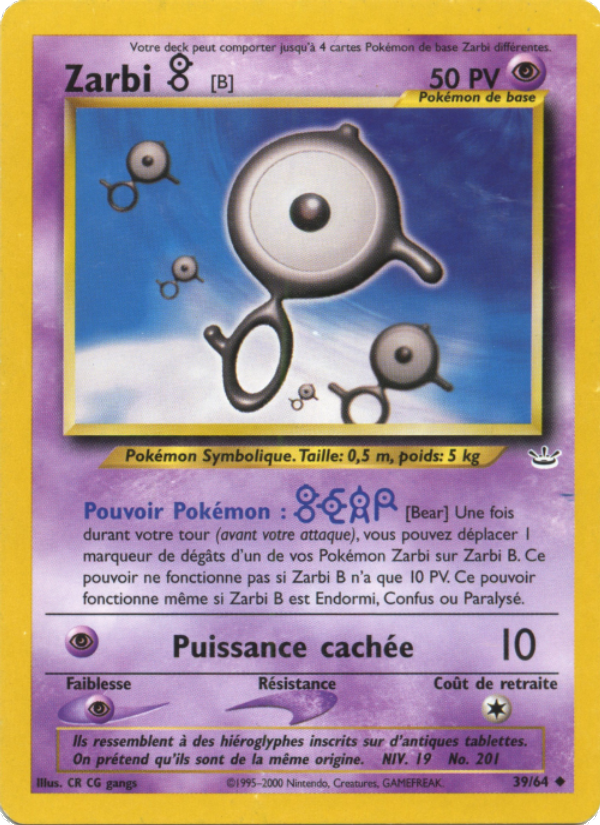 Zarbi B 39 — Neo Revelation (French Pokémon TCG card)