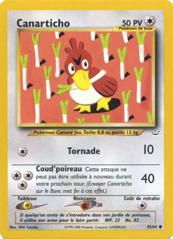 Canarticho 43 — Neo Revelation (French Pokémon TCG card)