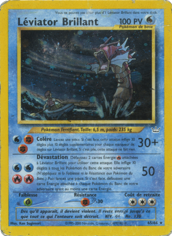Léviator Brillant 65 — Neo Revelation (French Pokémon TCG card)