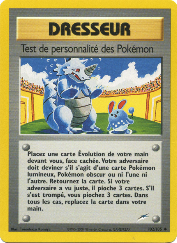 Test de personnalité des Pokémon 102 — Neo Destiny (French Pokémon TCG card)