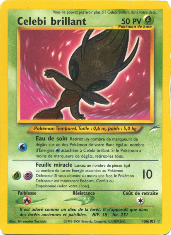 Celebi brillant 106 — Neo Destiny (French Pokémon TCG card)