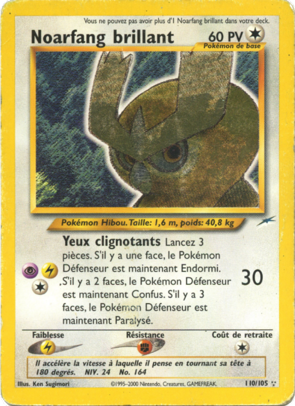 Noarfang brillant 110 — Neo Destiny (French Pokémon TCG card)