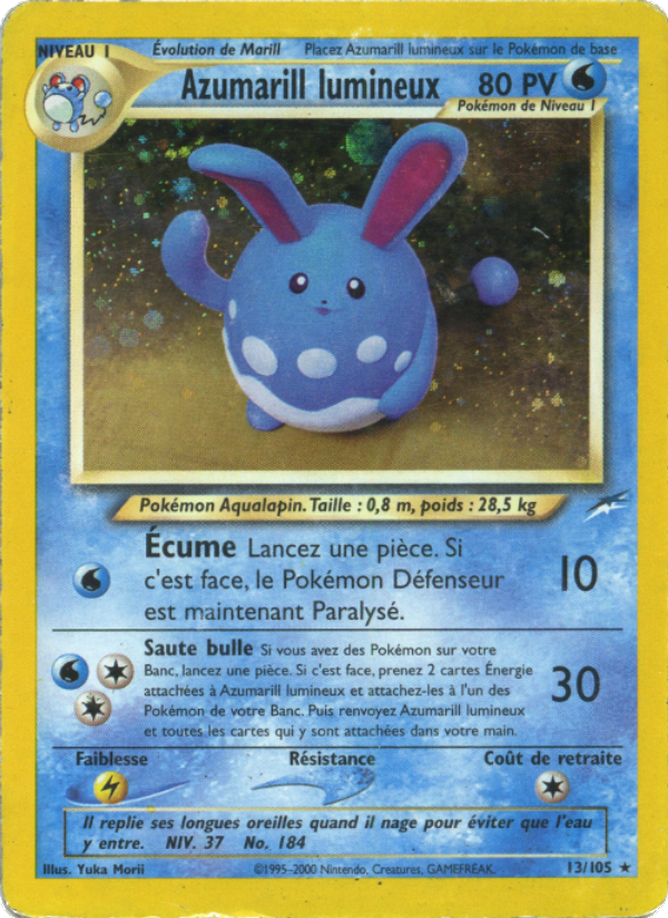 Azumarill lumineux 13 — Neo Destiny (French Pokémon TCG card)