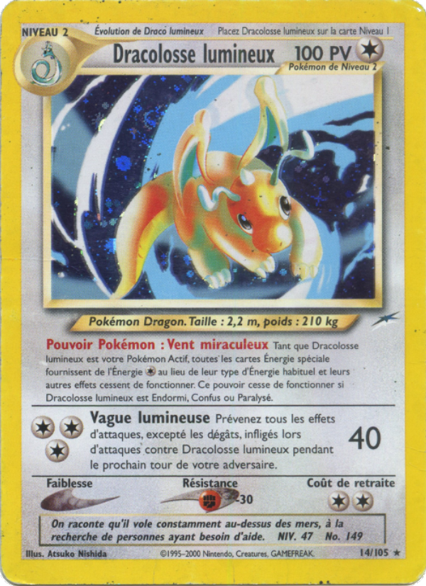 Dracolosse lumineux 14 — Neo Destiny (French Pokémon TCG card)