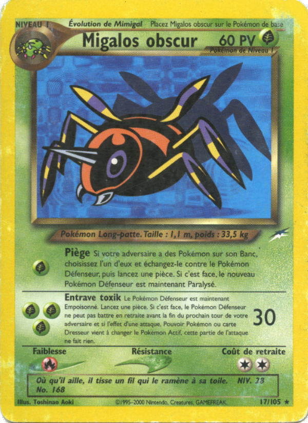 Migalos obscur 17 — Neo Destiny (French Pokémon TCG card)