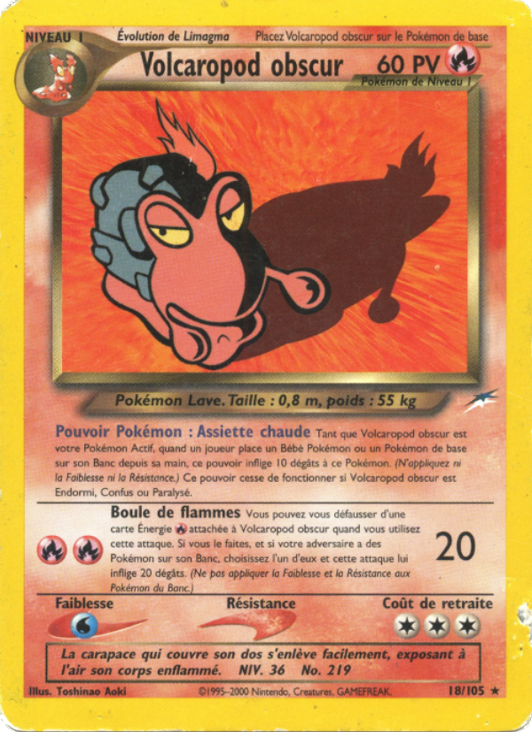 Volcaropod obscur 18 — Neo Destiny (French Pokémon TCG card)