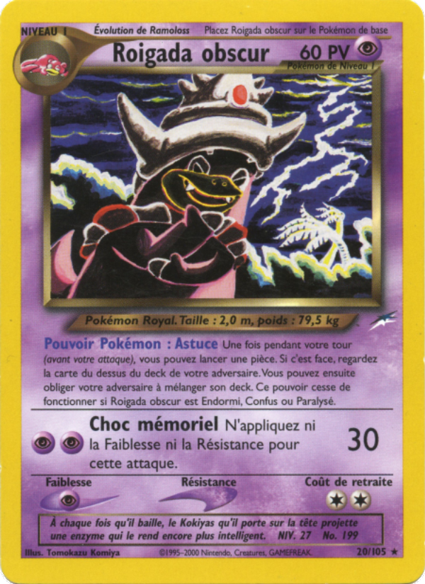 Roigada obscur 20 — Neo Destiny (French Pokémon TCG card)