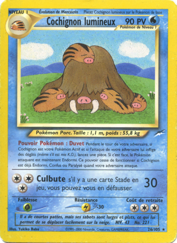 Cochignon lumineux 26 — Neo Destiny (French Pokémon TCG card)
