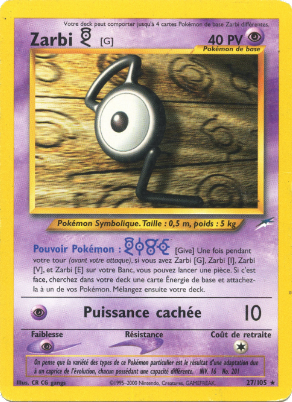Zarbi G 27 — Neo Destiny (French Pokémon TCG card)
