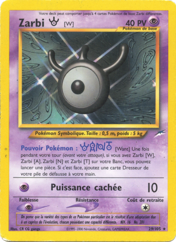 Zarbi W 29 — Neo Destiny (French Pokémon TCG card)