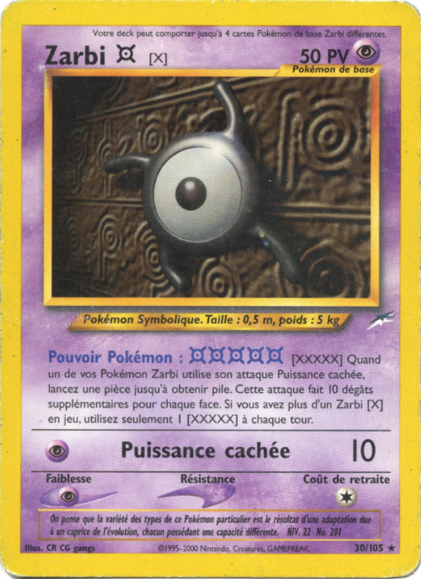 Zarbi X 30 — Neo Destiny (French Pokémon TCG card)