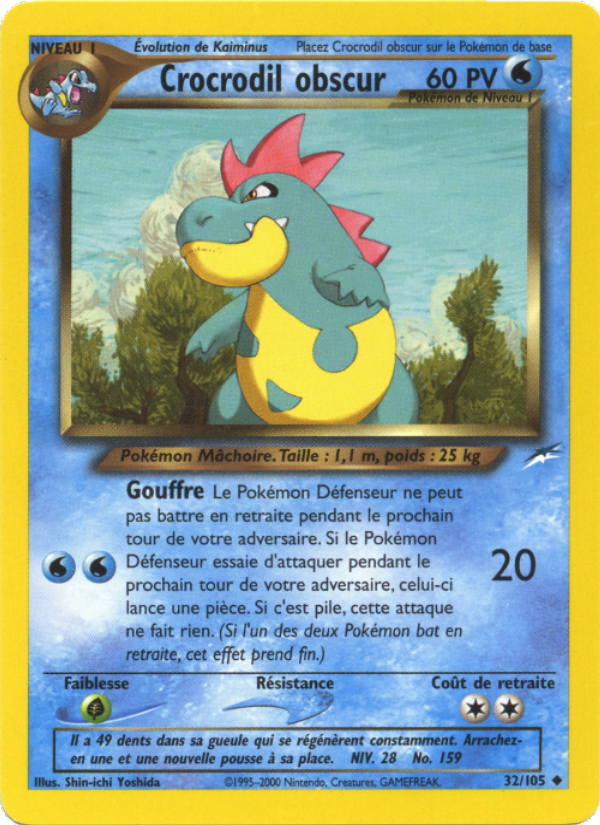 Crocrodil obscur 32 — Neo Destiny (French Pokémon TCG card)