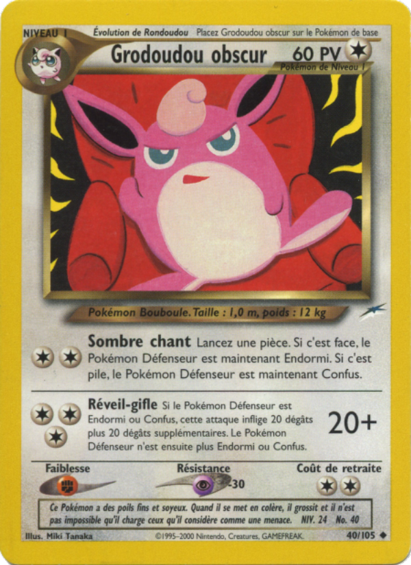 Grodoudou obscur 40 — Neo Destiny (French Pokémon TCG card)