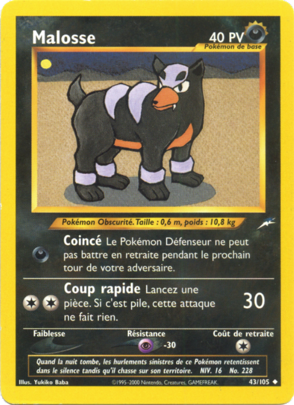Malosse 43 — Neo Destiny (French Pokémon TCG card)