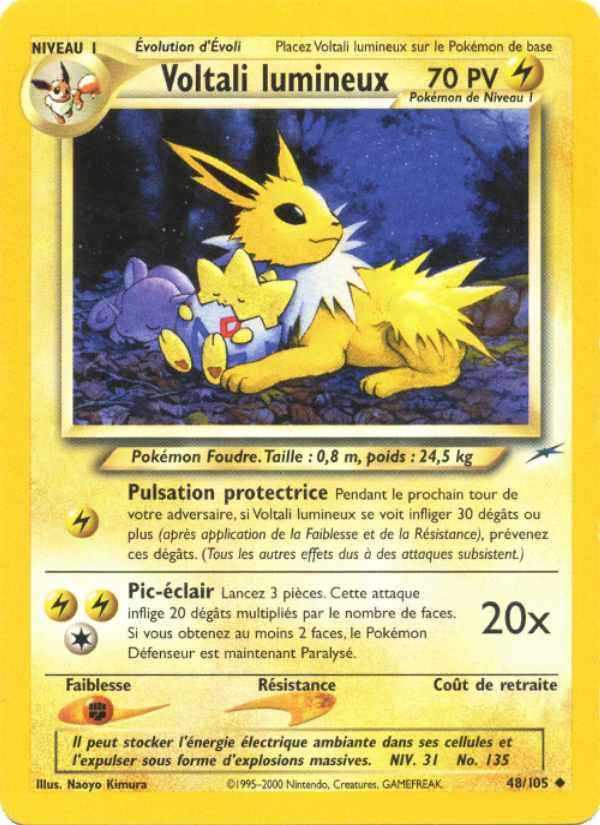 Voltali lumineux 48 — Neo Destiny (French Pokémon TCG card)