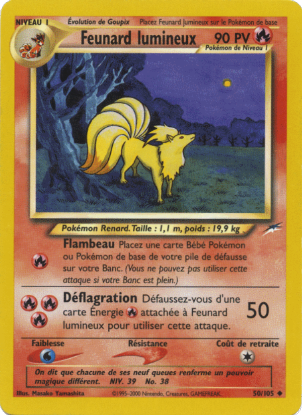 Feunard lumineux 50 — Neo Destiny (French Pokémon TCG card)