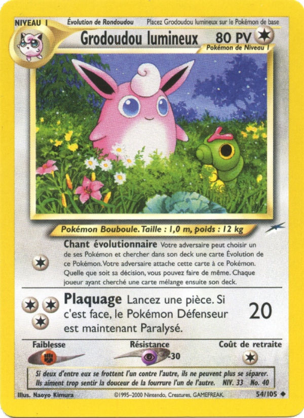 Grodoudou lumineux 54 — Neo Destiny (French Pokémon TCG card)