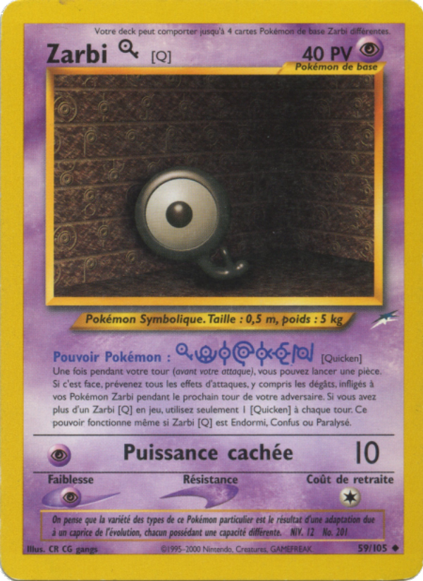 Zarbi Q 59 — Neo Destiny (French Pokémon TCG card)