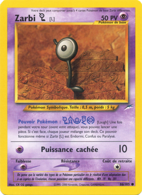 Zarbi L 86 — Neo Destiny (French Pokémon TCG card)