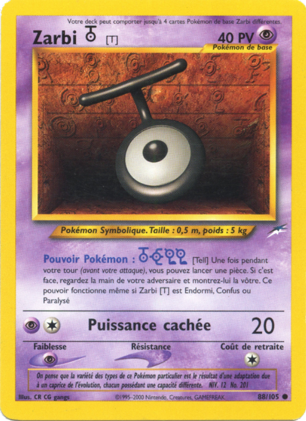 Zarbi T 88 — Neo Destiny (French Pokémon TCG card)