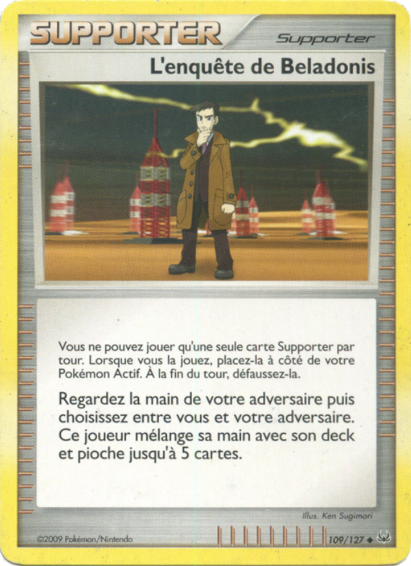 L'enquête de Beladonis 109 — Platinum (French Pokémon TCG card)