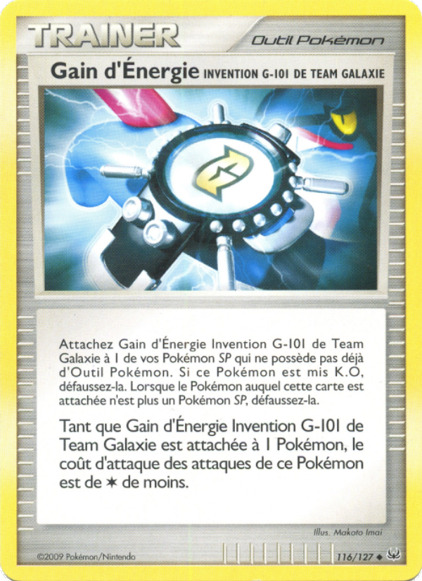 Gain d'Énergie Invention G-101 de Team Galaxie 116 — Platinum (French Pokémon TCG card)