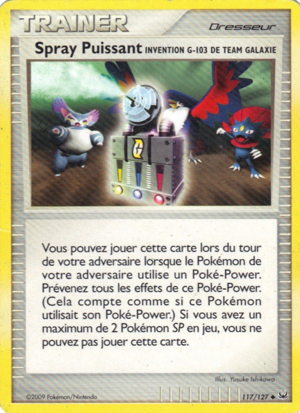 Spray Puissant Invention G-103 de Team Galaxie 117 — Platinum (French Pokémon TCG card)