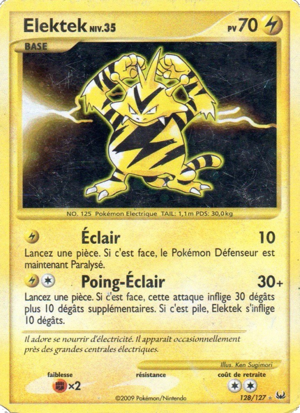 Elektek 128 — Platinum (French Pokémon TCG card)