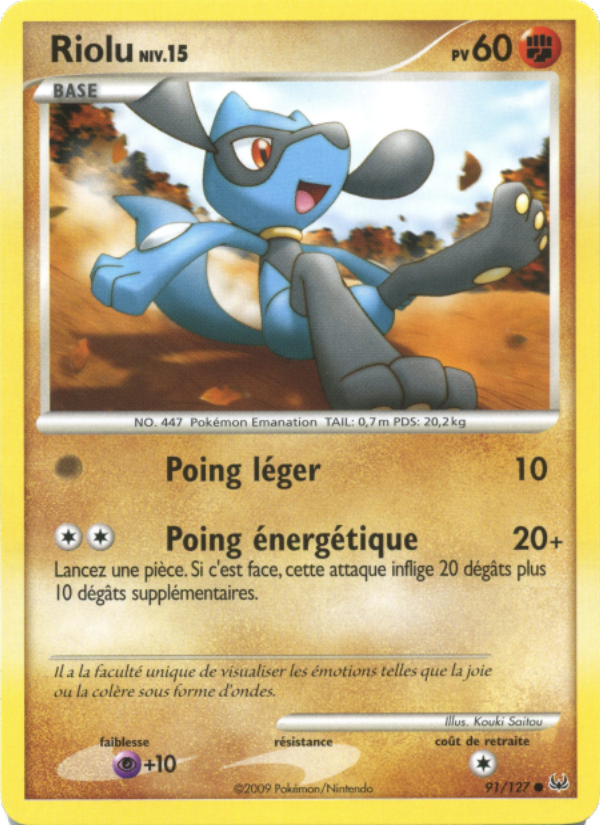 Riolu 91 — Platinum (French Pokémon TCG card)