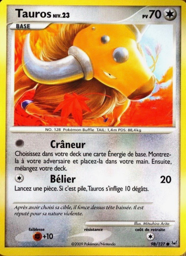 Tauros 98 — Platinum (French Pokémon TCG card)