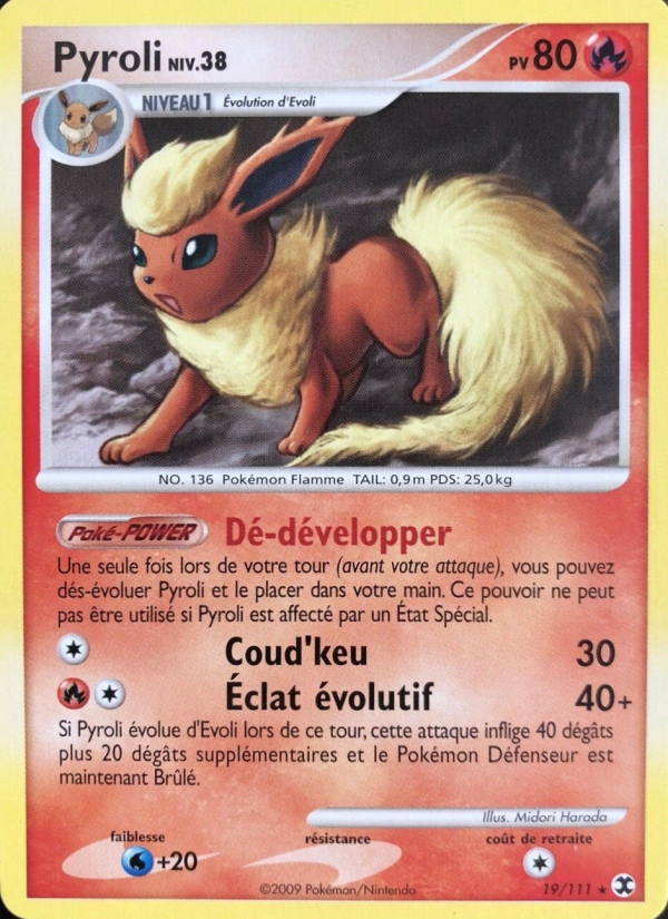 Pyroli Niv. 38 19 — Rising Rivals (French Pokémon TCG card)