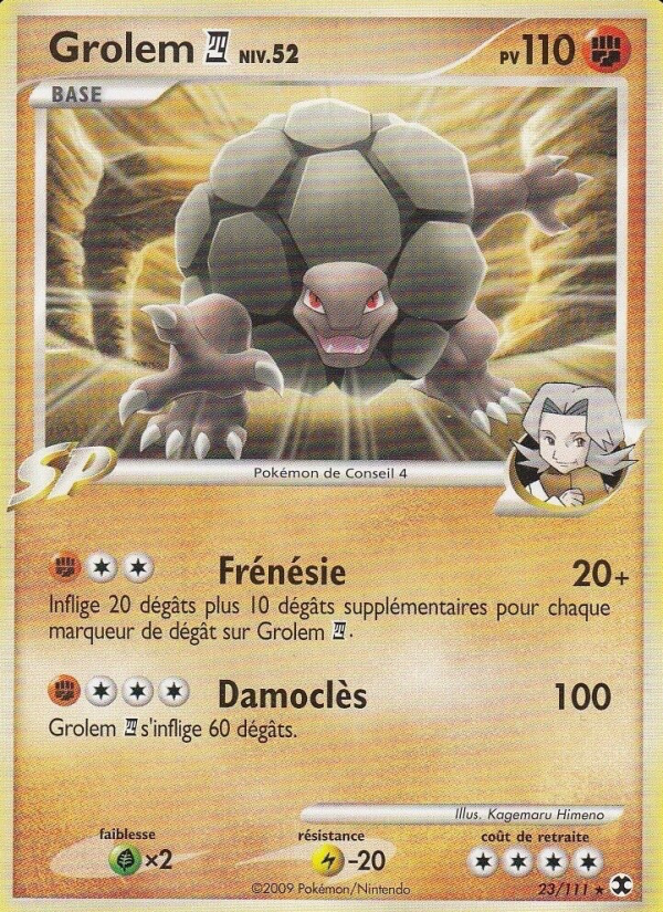 Grolem Niv. 52 23 — Rising Rivals (French Pokémon TCG card)