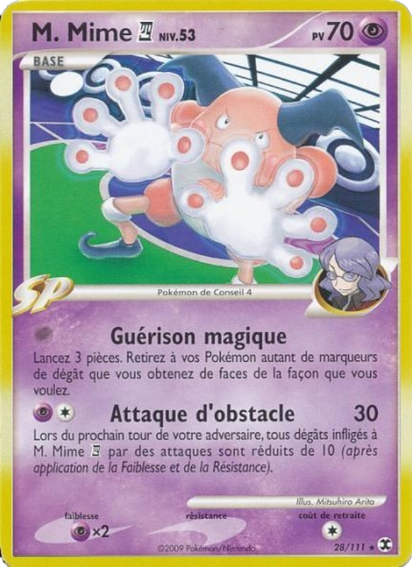 M. Mime  Niv. 53 28 — Rising Rivals (French Pokémon TCG card)