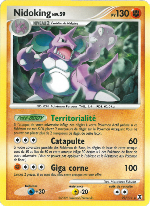Nidoking Niv. 59 29 — Rising Rivals (French Pokémon TCG card)
