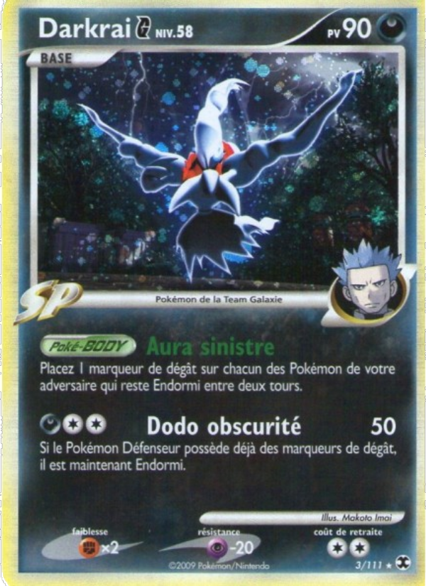 Darkrai Niv. 58 3 — Rising Rivals (French Pokémon TCG card)