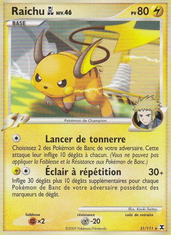 Raichu Niv. 46 31 — Rising Rivals (French Pokémon TCG card)