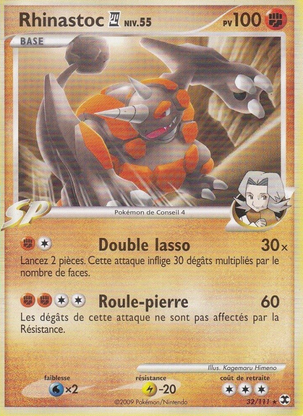 Rhinastoc Niv. 55 32 — Rising Rivals (French Pokémon TCG card)