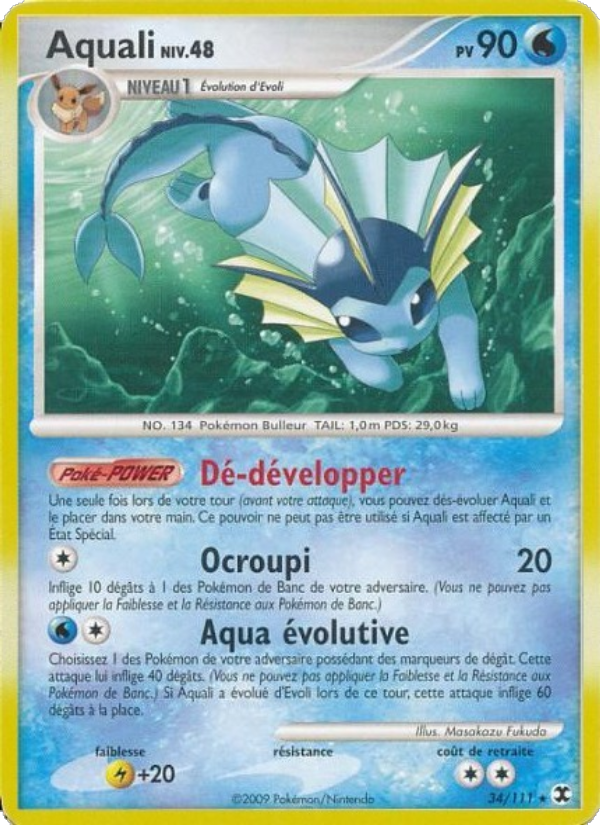Aquali Niv. 48 34 — Rising Rivals (French Pokémon TCG card)
