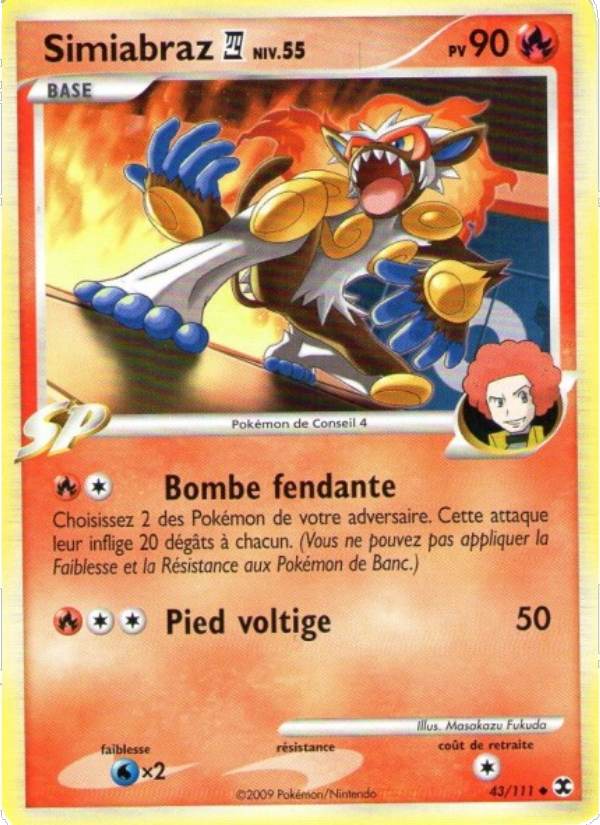 Simiabraz Niv. 55 43 — Rising Rivals (French Pokémon TCG card)
