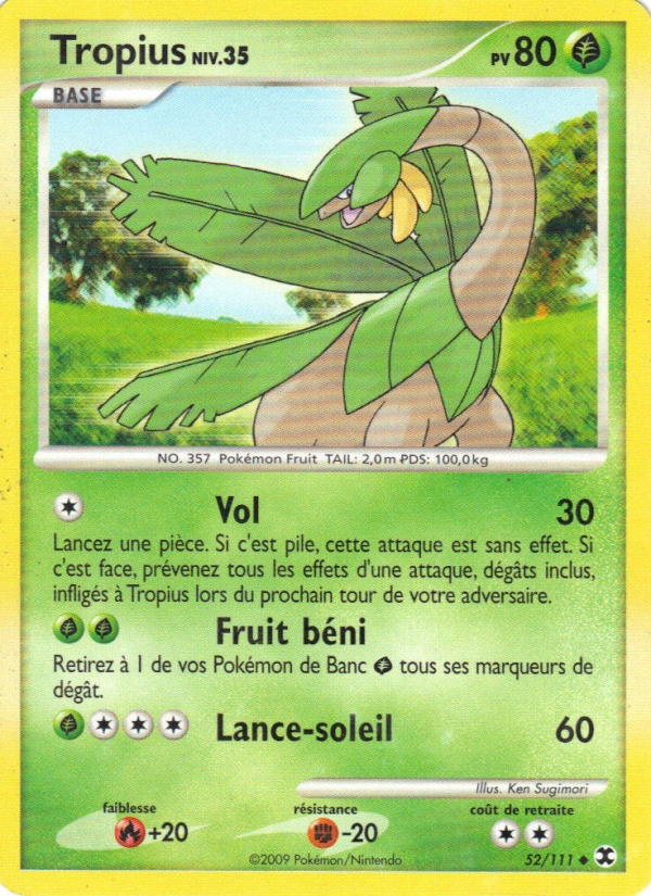 Tropius Niv. 35 52 — Rising Rivals (French Pokémon TCG card)
