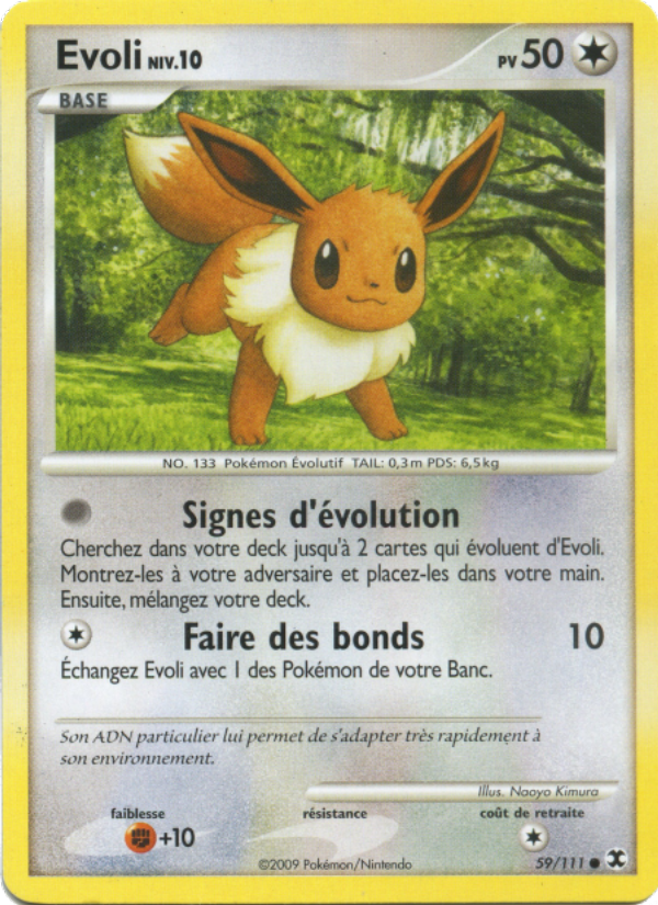 Evoli Niv. 10 59 — Rising Rivals (French Pokémon TCG card)