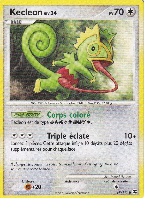 Kecleon Niv. 34 67 — Rising Rivals (French Pokémon TCG card)